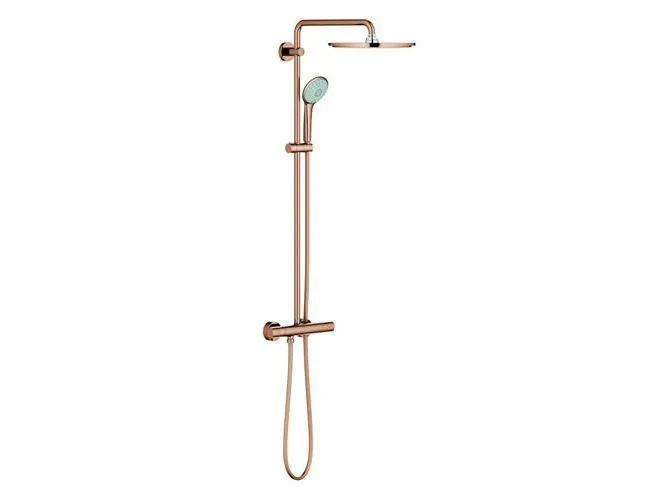 Grohe Euphoria 310 bruss. term - Brusesystem, termostat, vægmontering, Poleret Warm Sunset