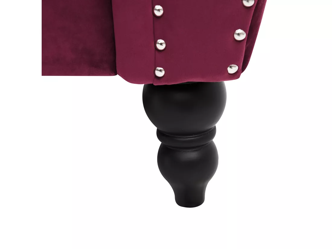 Canapé Chesterfield 2 places en velours rouge SKIEN