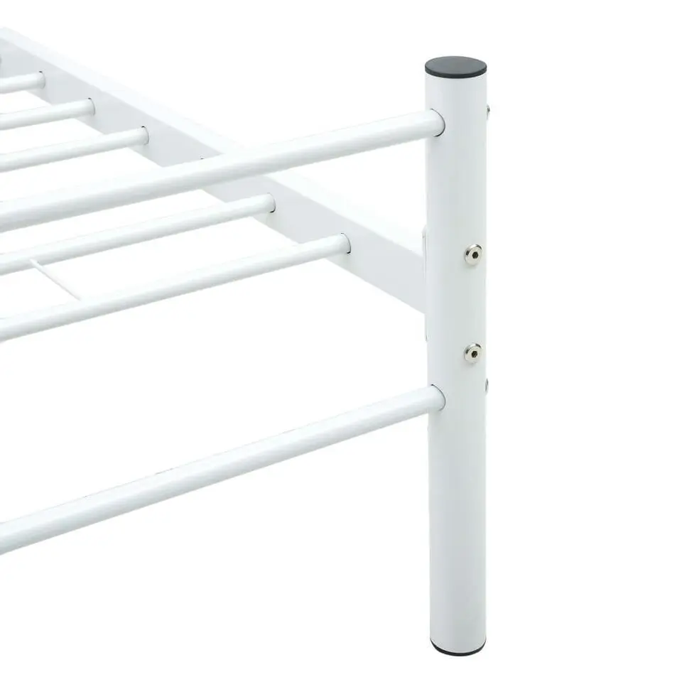 vidaXL - Tweepersoonsbed met hoofdbord - Wit - Metaal - 160x200 cm