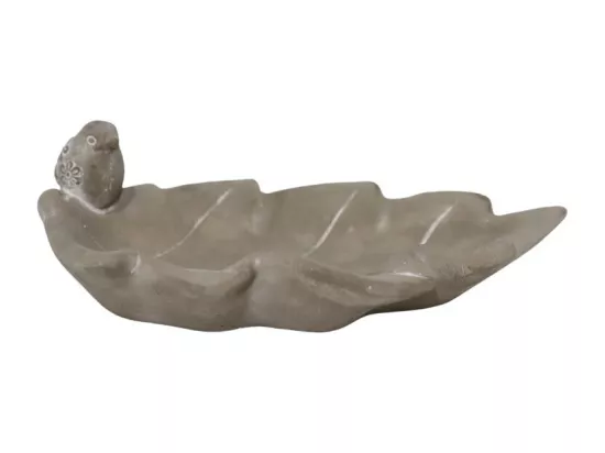 Bain d'oiseaux en béton gris 24 x 13 x 8 cm