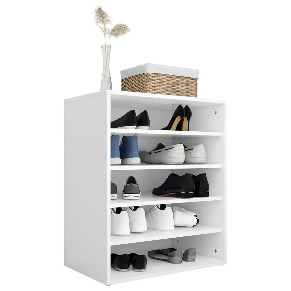 vidaXL - Schoenenkast - Wit - Bewerkt hout - 60 x 35 x 70 cm