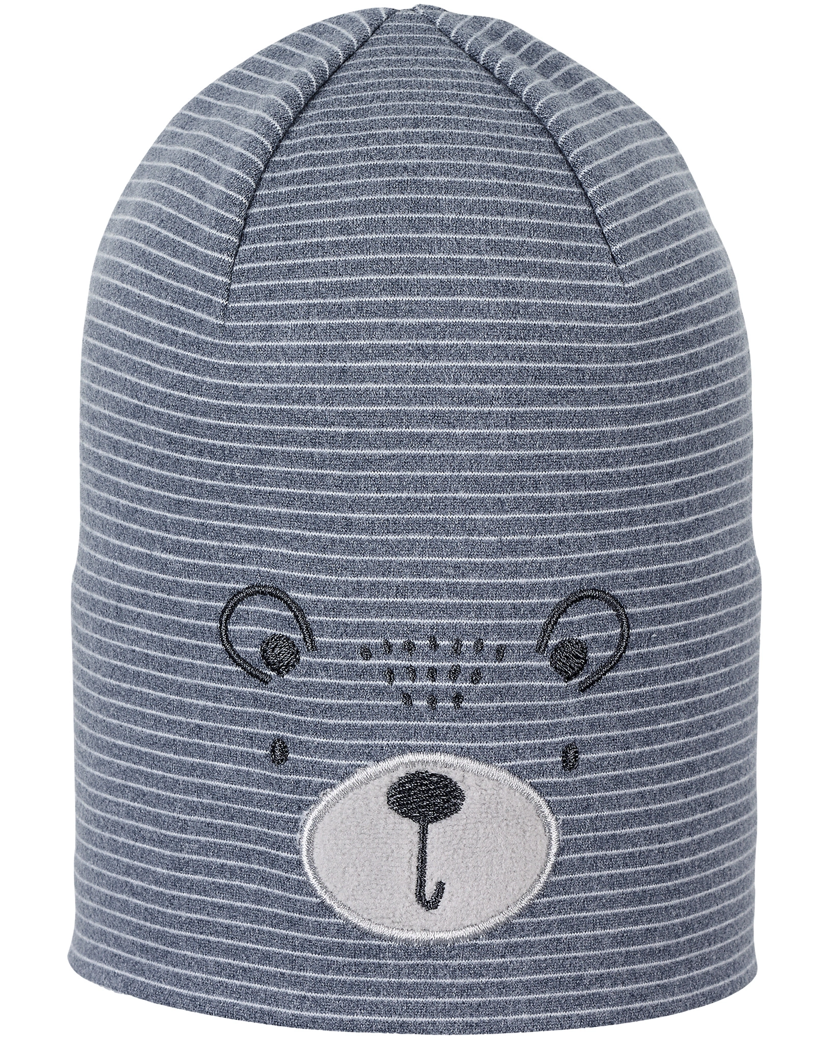 Beanie SLOUCH BÄR gestreift in blau meliert