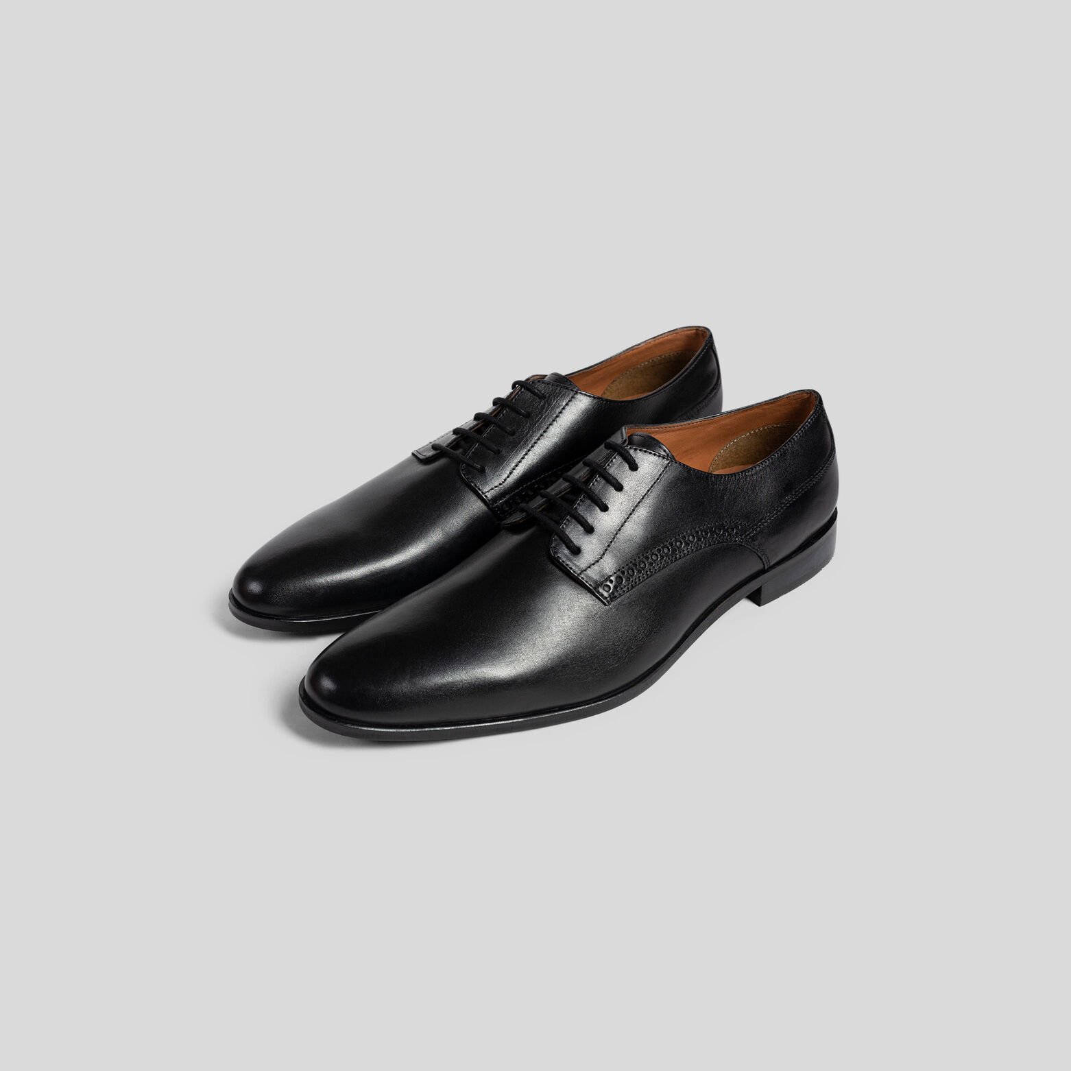 Chaussures de costume en cuir lisse Noir