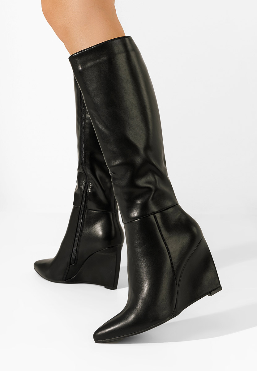 Bottes compensée femme noires Enania