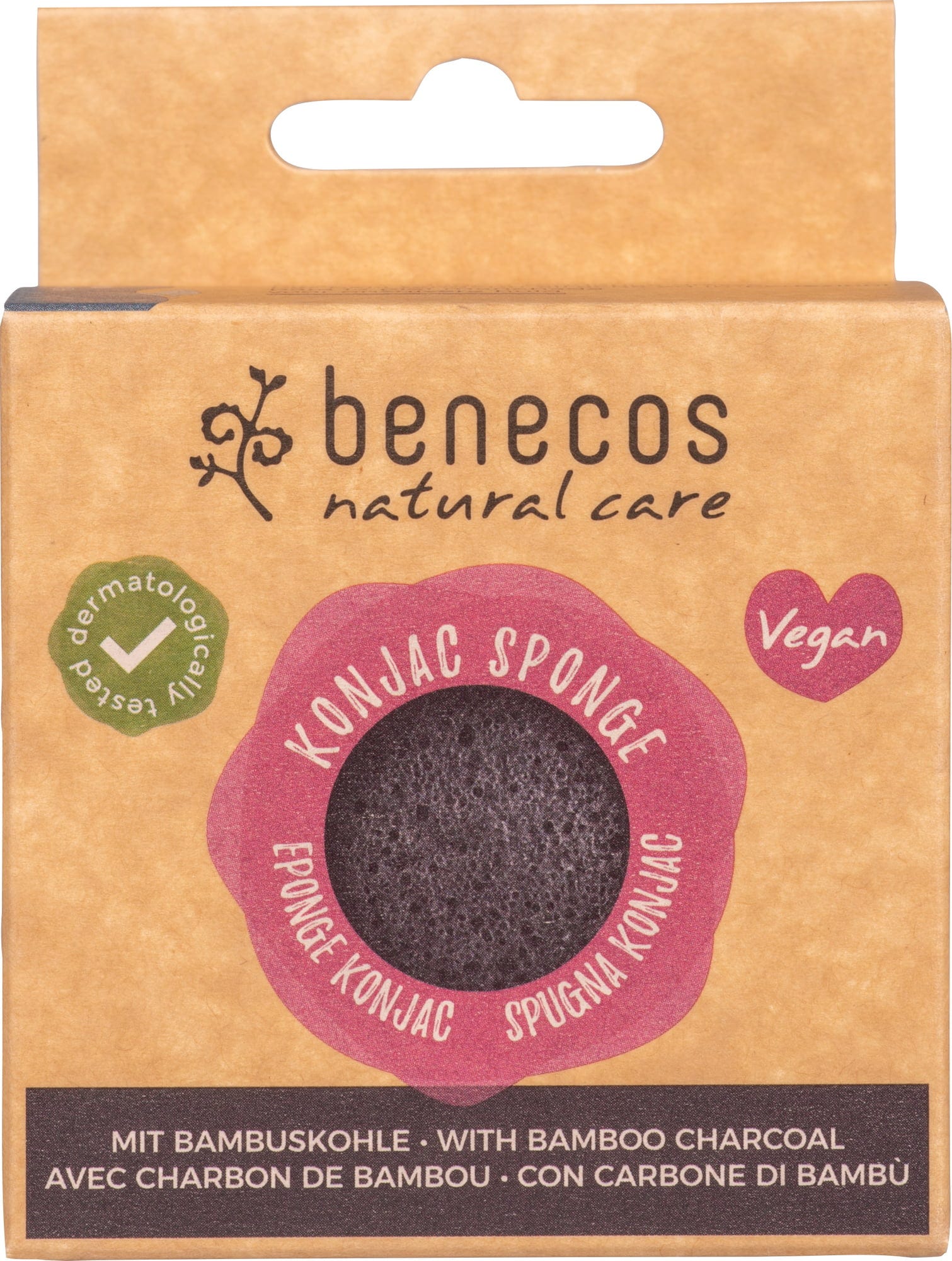 benecos  Natural Konjac Sponge, black bamboo