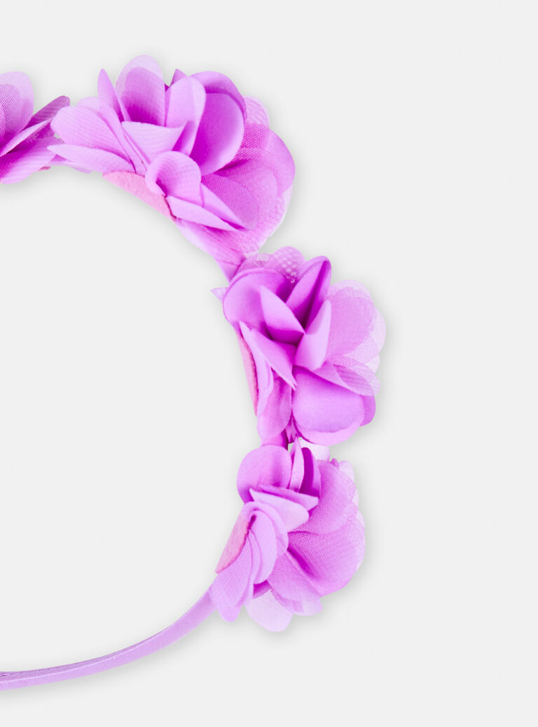Serre-tête rose à fleurs pour fille