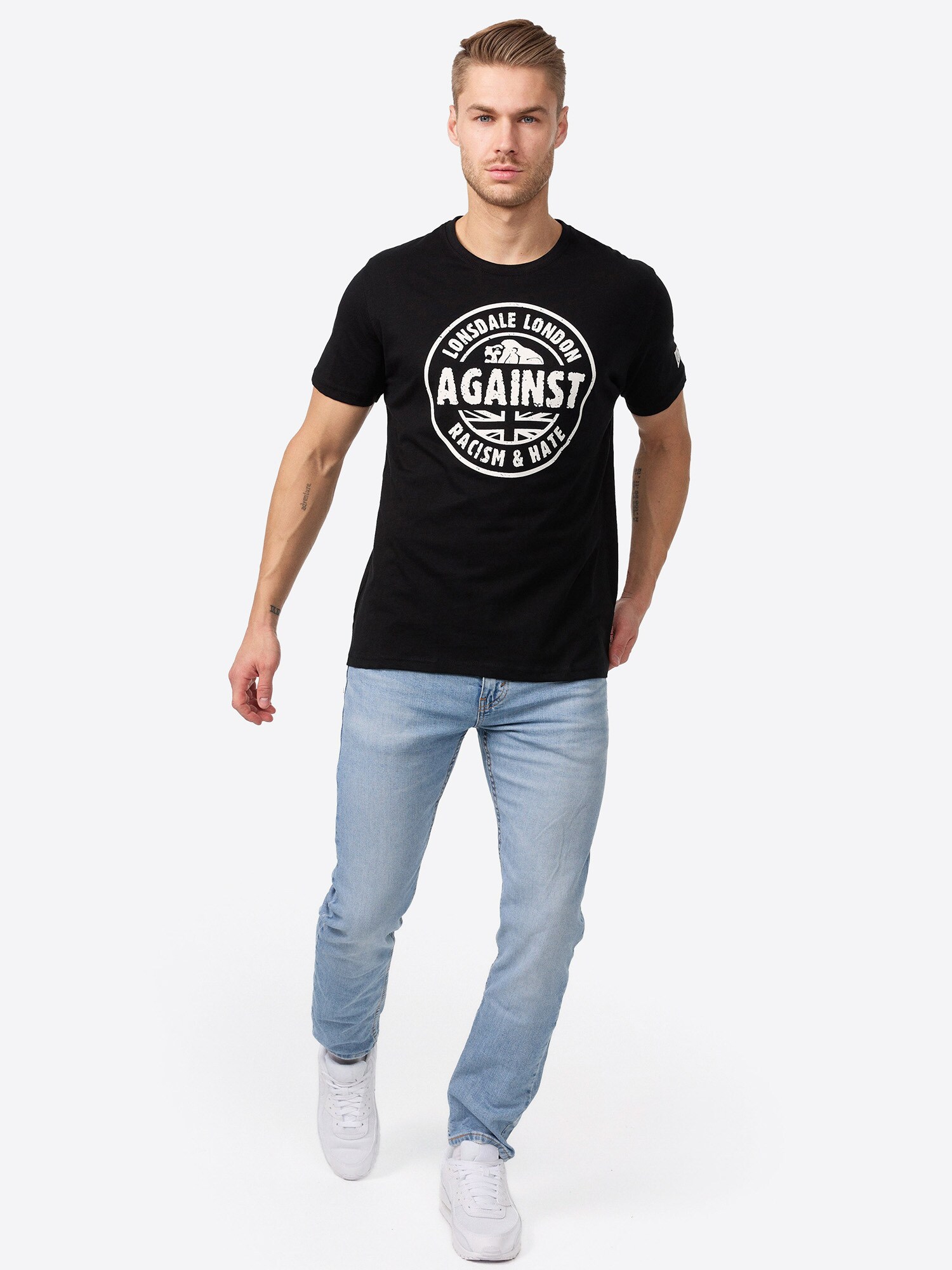 Lonsdale Unisex T-Shirt normale Passform AGAINST RACISM