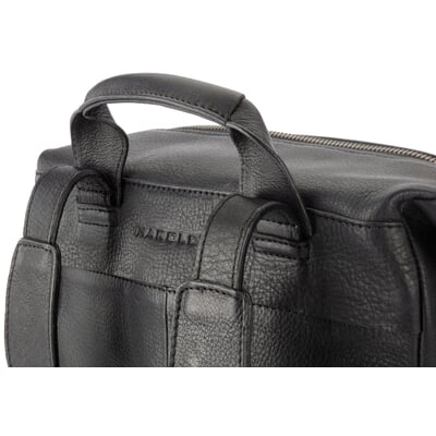 Laptop-Lederrucksack, schwarz