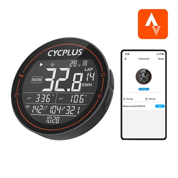 Cyclplus M2 sykkelcomputer - kompatibel med Strava, Trainingpeaks etc.