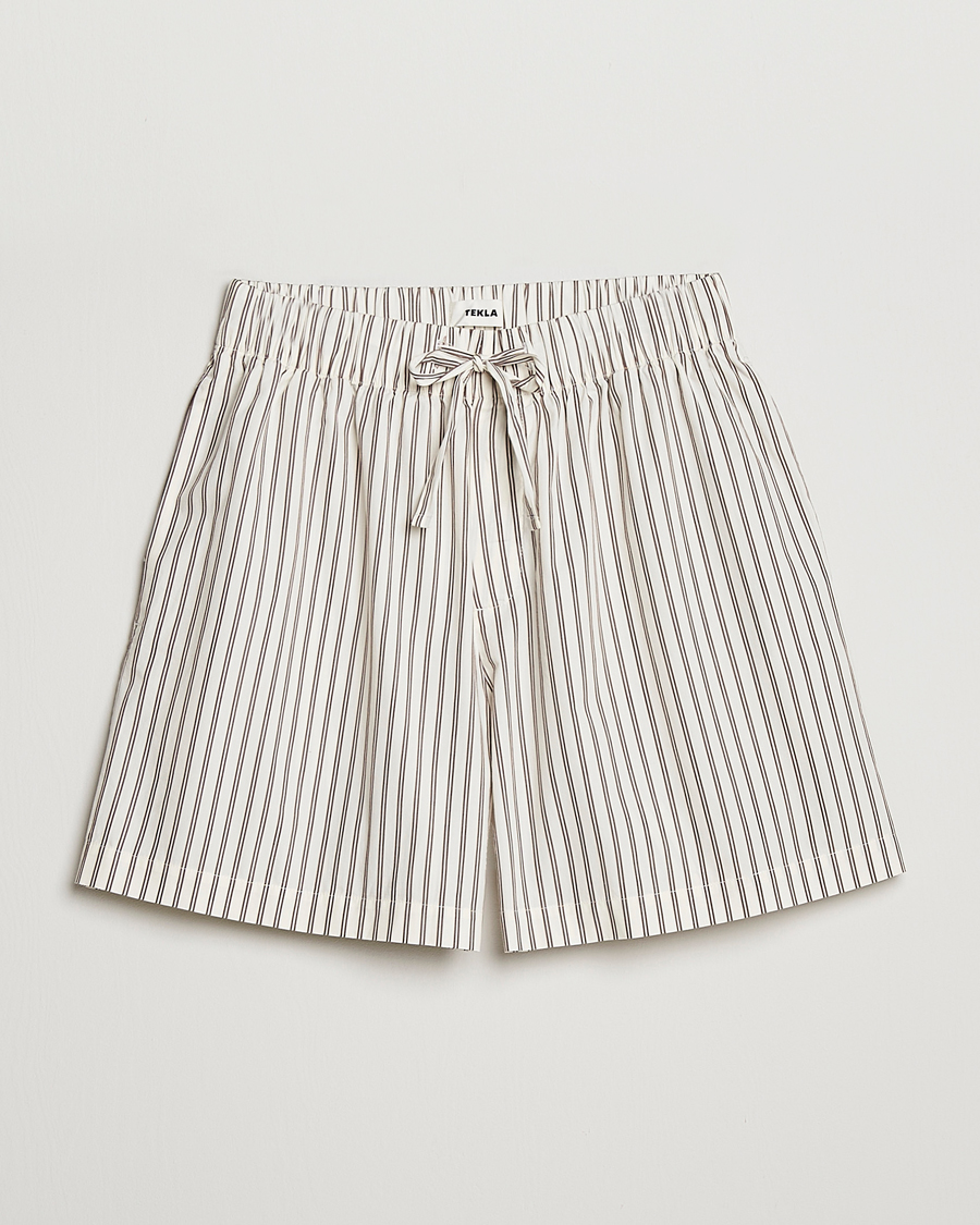 Tekla Poplin Pyjama Shorts Hopper Stripes