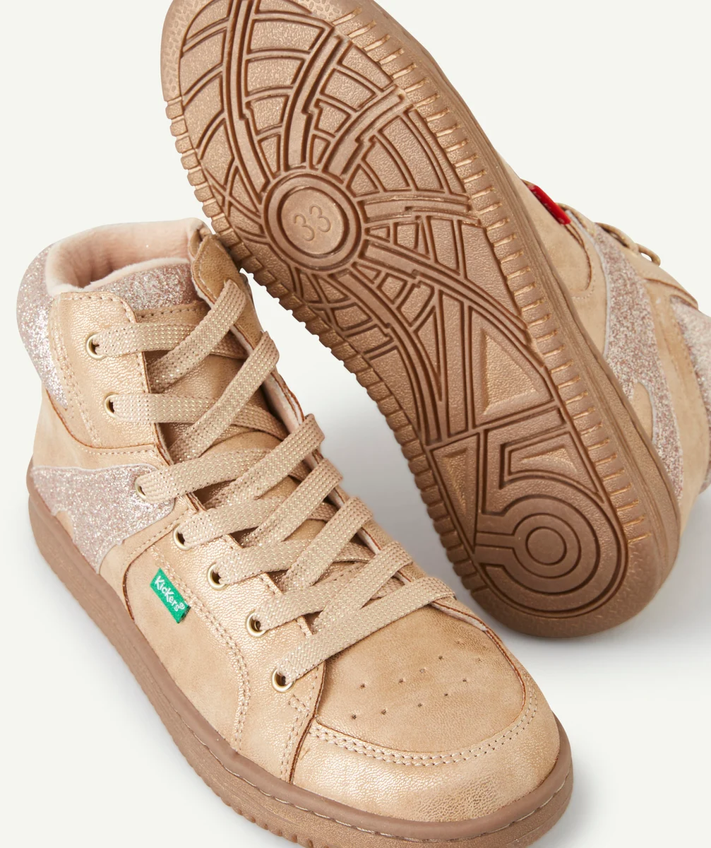 KICKERSBASKETS MONTANTES LOWELL FILLE COULEUR CHAMPAGNE