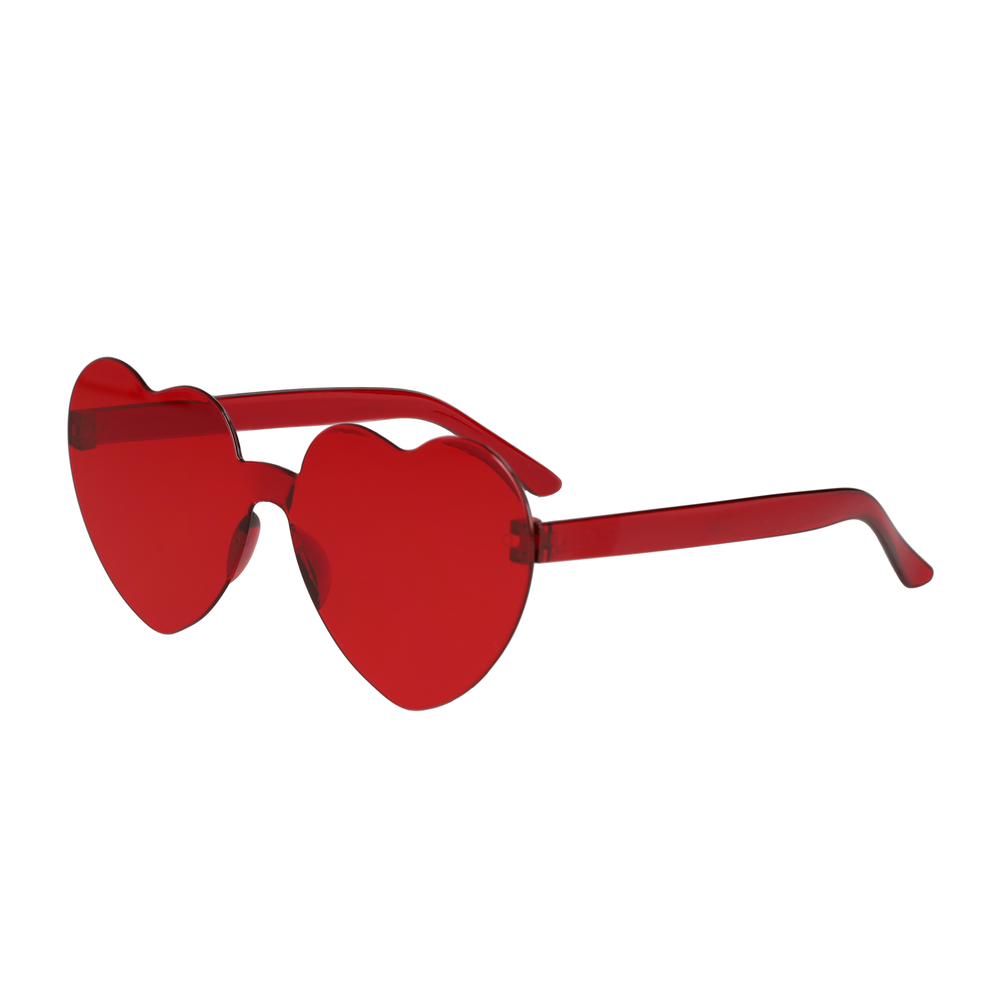 (4-tlg. Set) Motto Party Herz Kostüm Zubehör Valentinstags Verkleidung inkl. Haarreif / Brille / Haarklammern - Rot