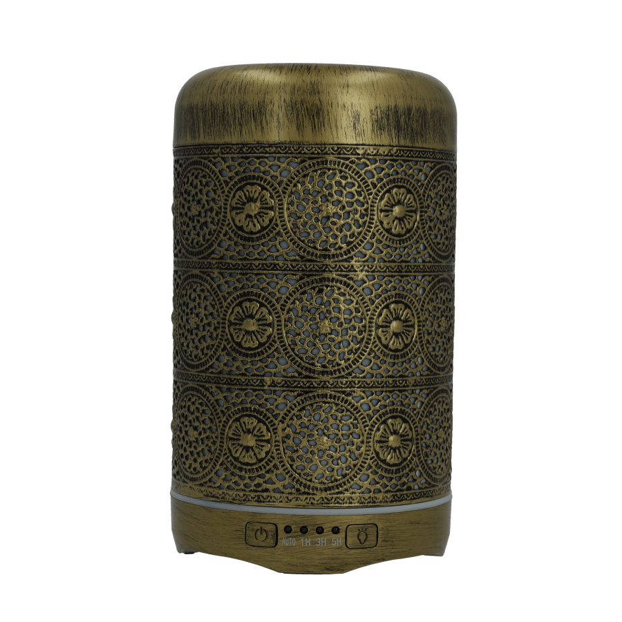 (200ml) Orientalischer Luftbefeuchter Aroma Öl Diffuser mit LED Beleuchtung - Bronze