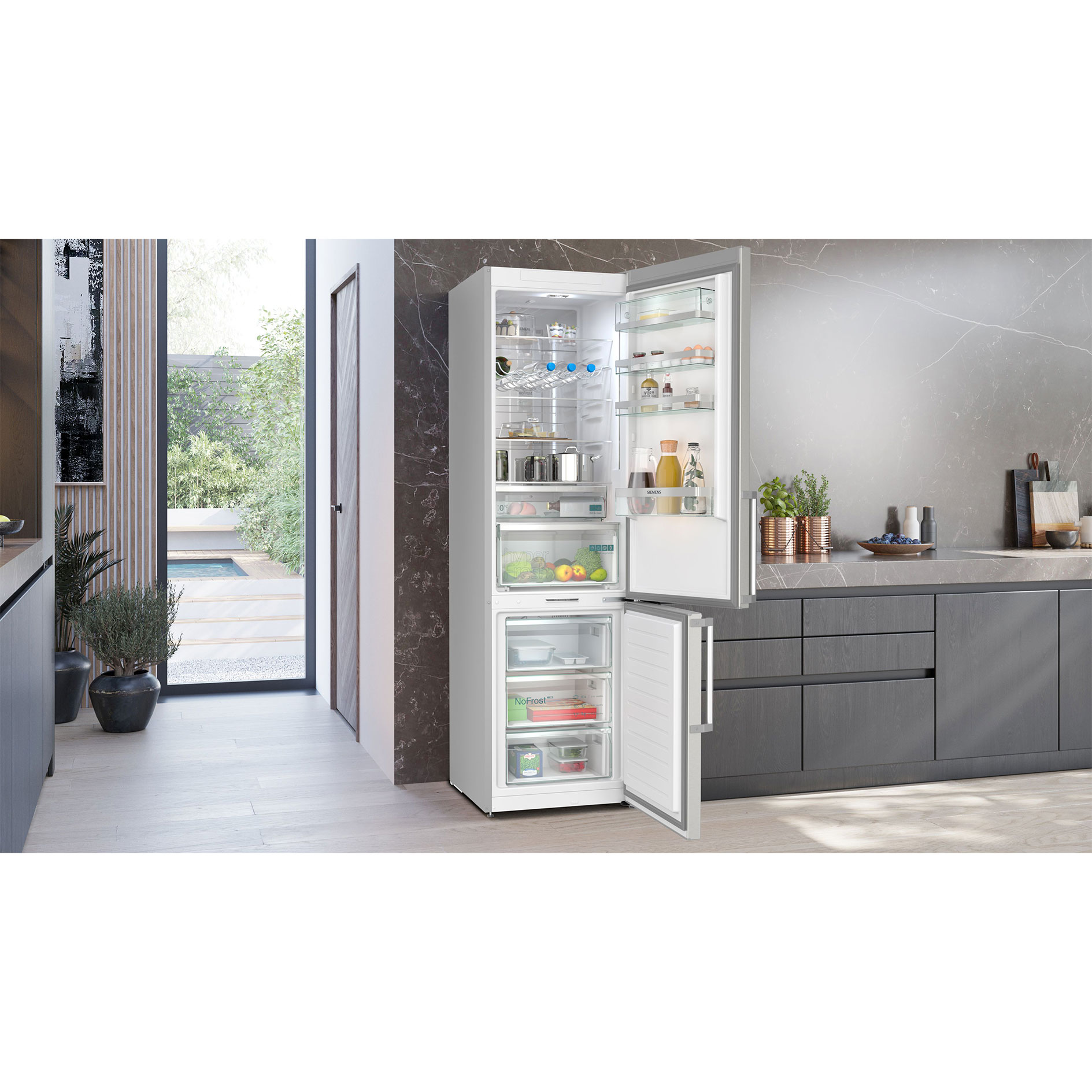 SIEMENS Kühl-Gefrierkombination KG39NAIBT - silber - B