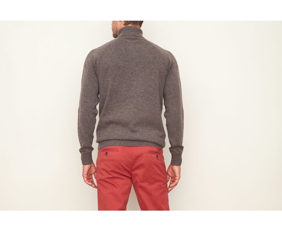 Pull col roulé homme laine Chocolat Chiné - EMERSTON