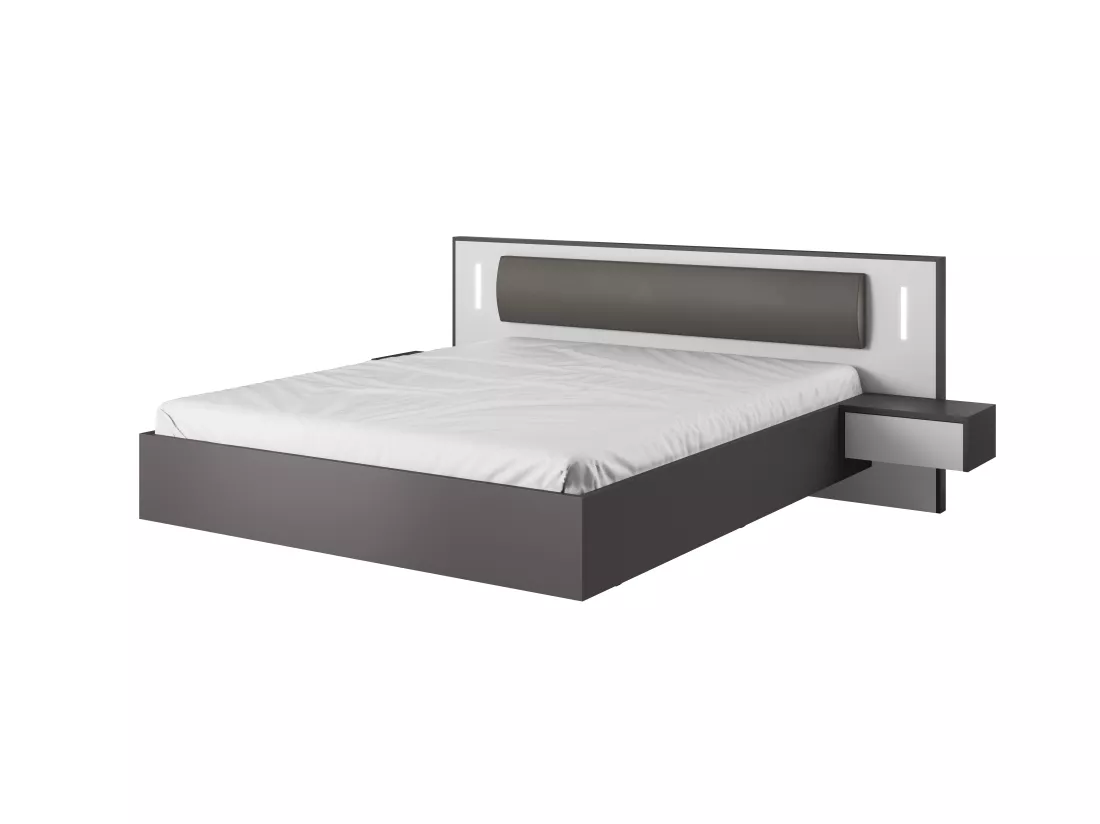 Lit escamotable SEGA B 160x200 Blanc & Gris
