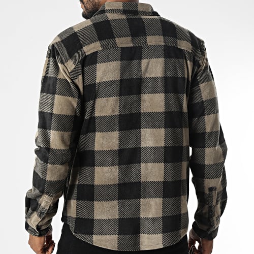 Surchemise Polaire A Carreaux Tyn Taupe Noir