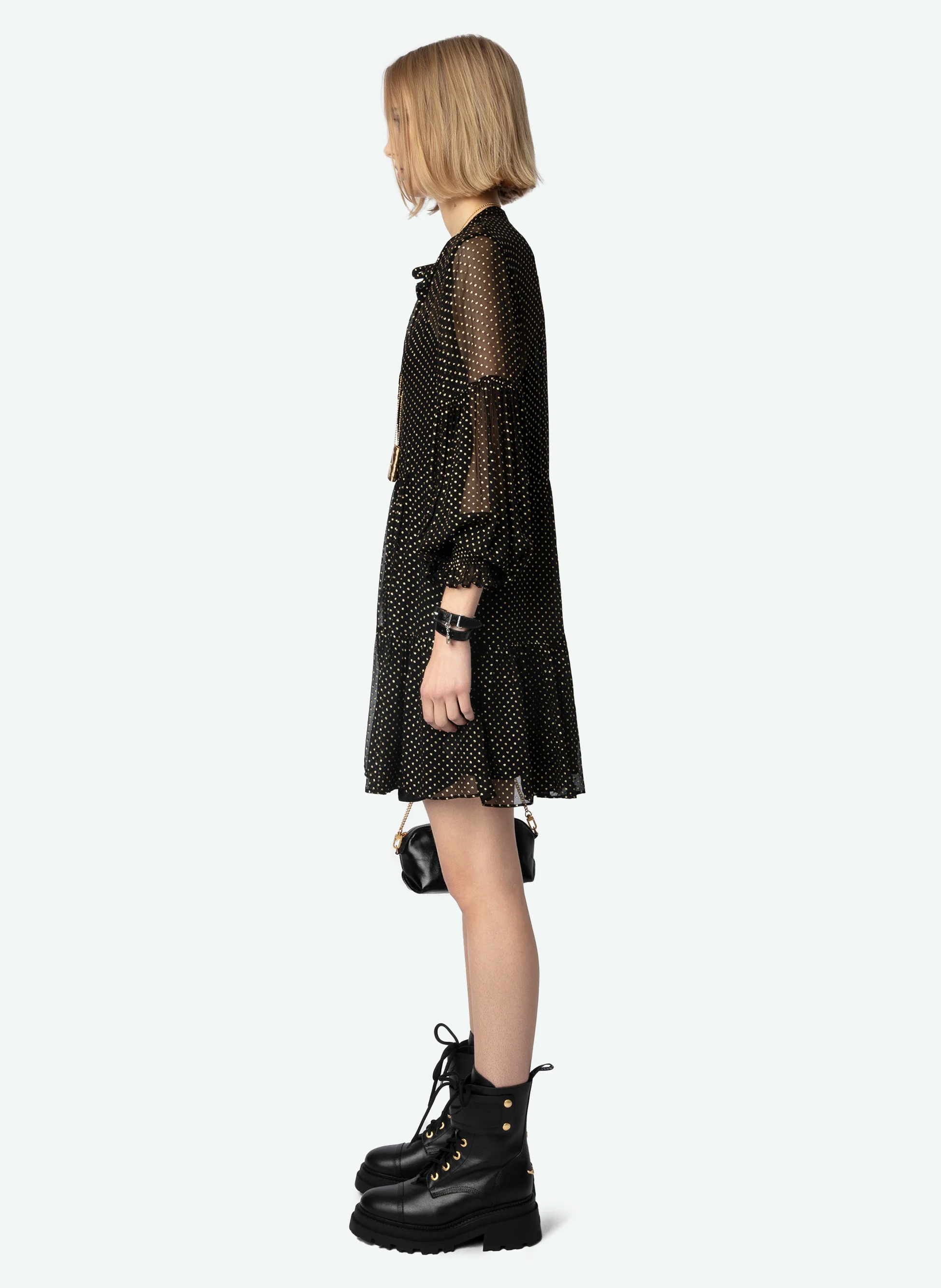 RANDY - Robe courte transparente| Noir