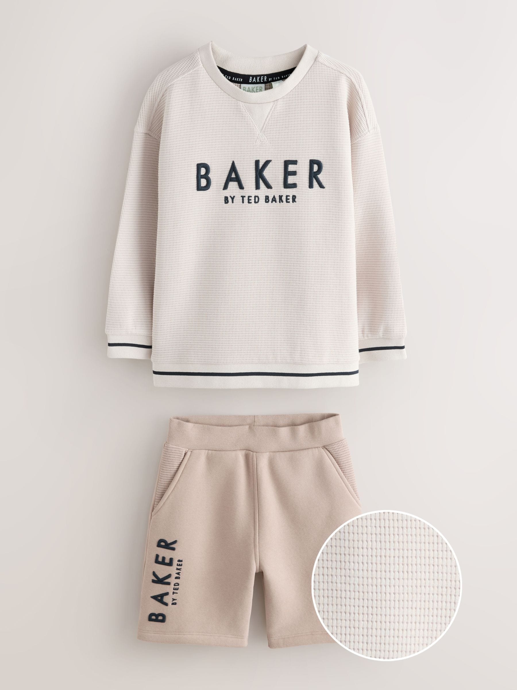 Pastelgeel - Baker by Ted Baker Textured Sweatshirt and Short Set