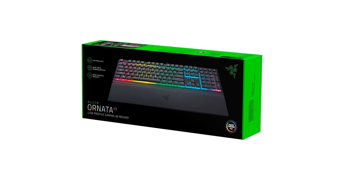 RazerOrnata V3 Low Profile, gaming toetsenbord  (Zwart, US lay-out, Razer Hybrid-Mecha-Membrane, RGB leds, ABS)