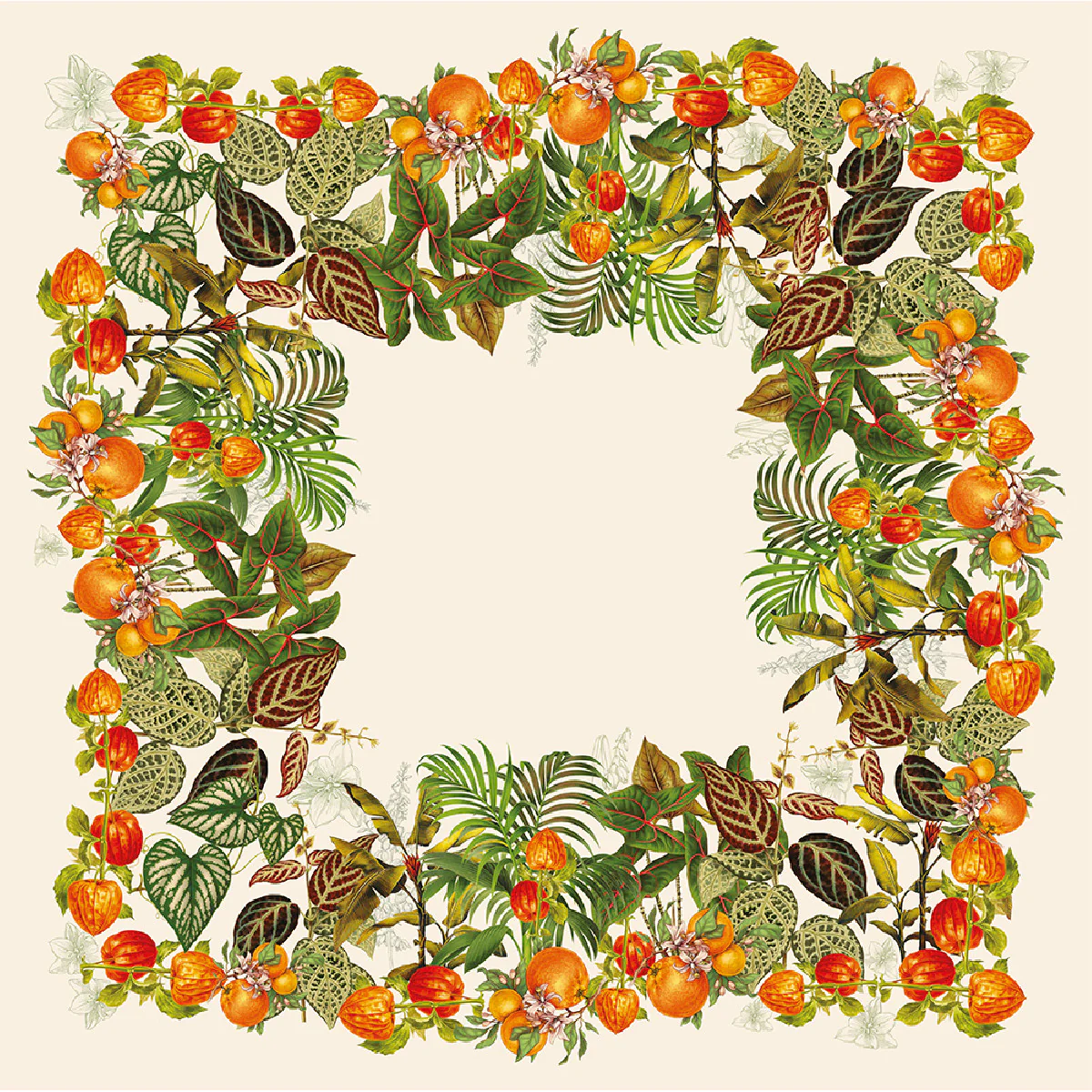 Nappe pur lin multicolore 115x115 Garnier Thiebaut