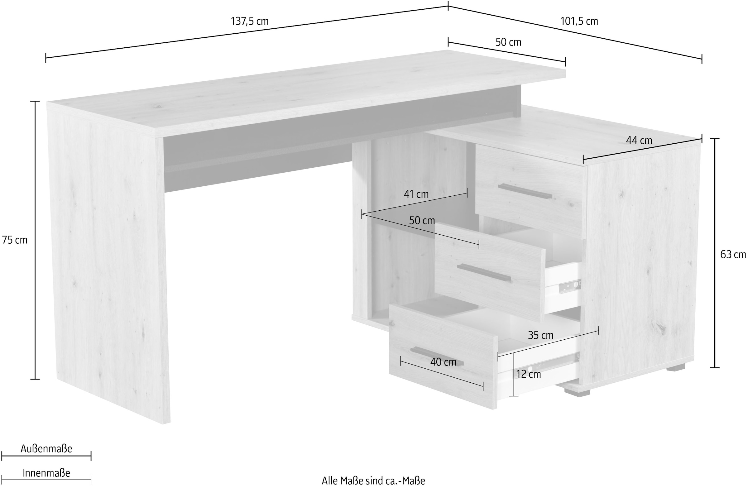 INOSIGN Schreibtisch »Arhimed« zeitlos und praktisch, Home Office geeignet