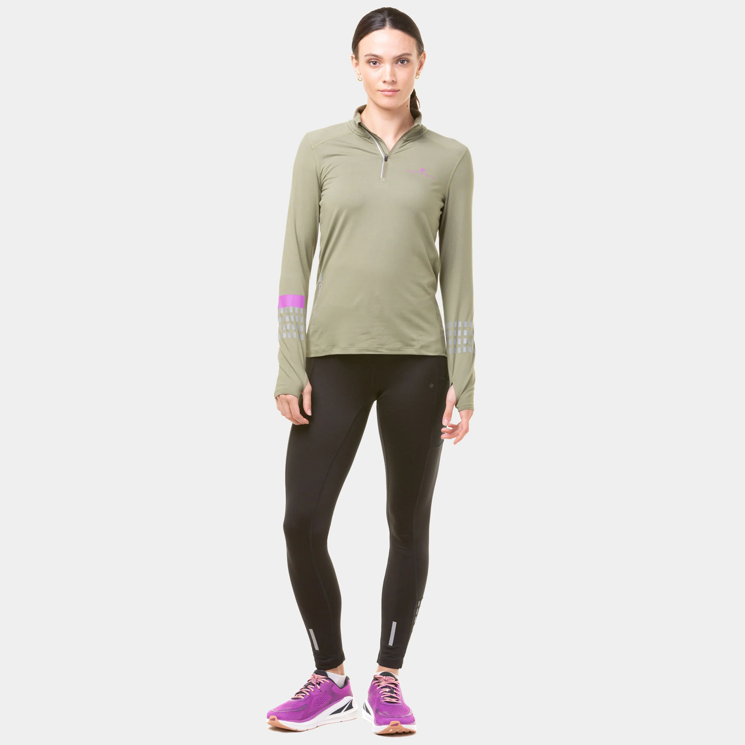 Ronhill Tech Afterhours 1/2 Zip Maillot De Course Femmes - Vert Olive