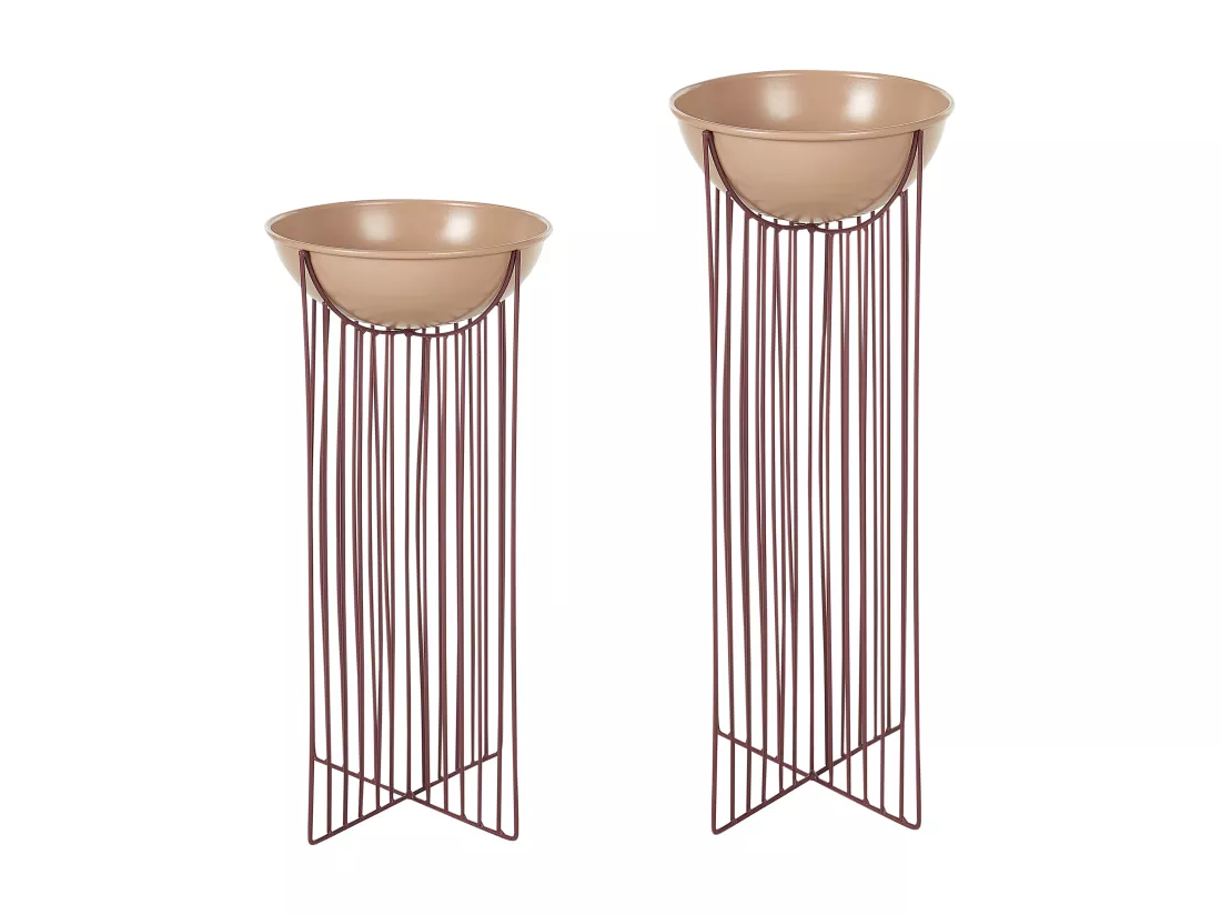 Lot de 2 pots à plantes surélevés FICARIA Métal 22 cm Rose