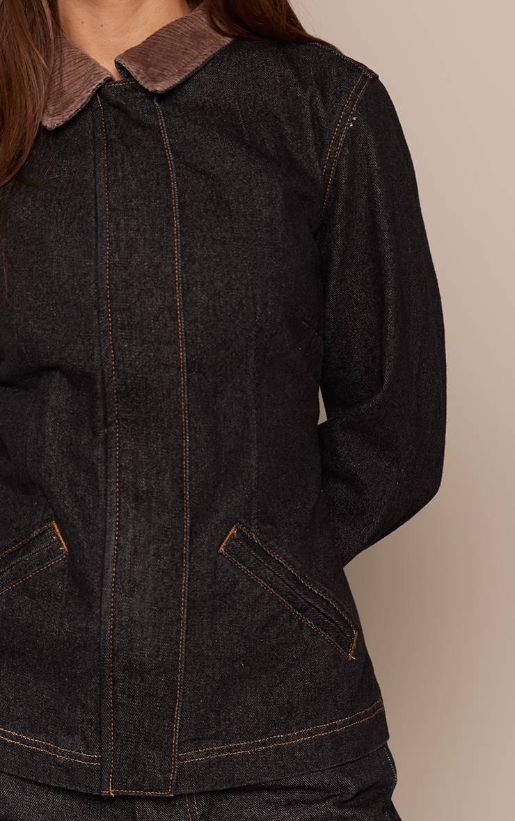 Raw Indigo Wash Veste En Denim Indigo Brut À Taille Cintrée
