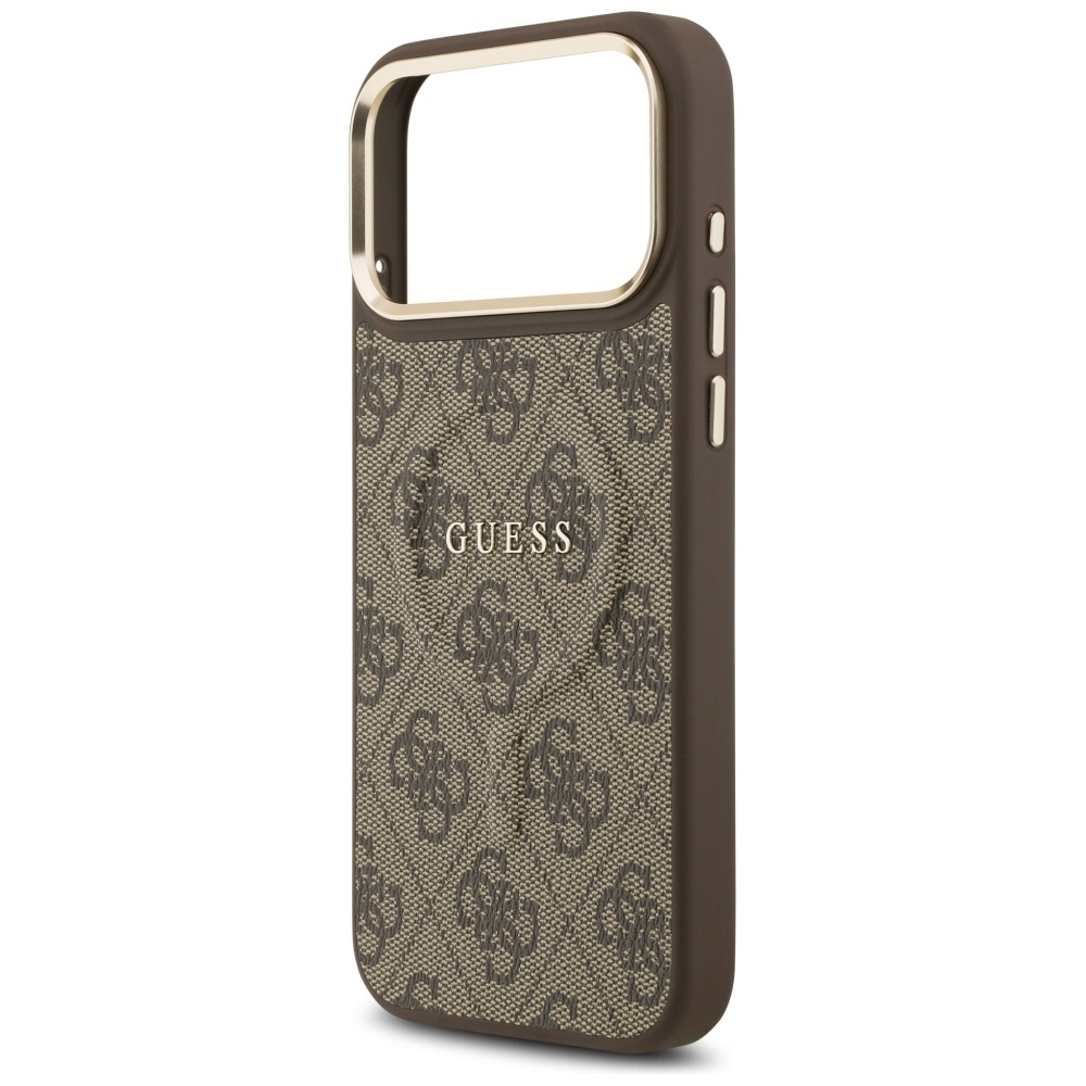 iPhone 17 Pro Max MagSafe Leder Hardcase Hülle Classic Logo (GUHMP17XP4MSEGCW) - Braun