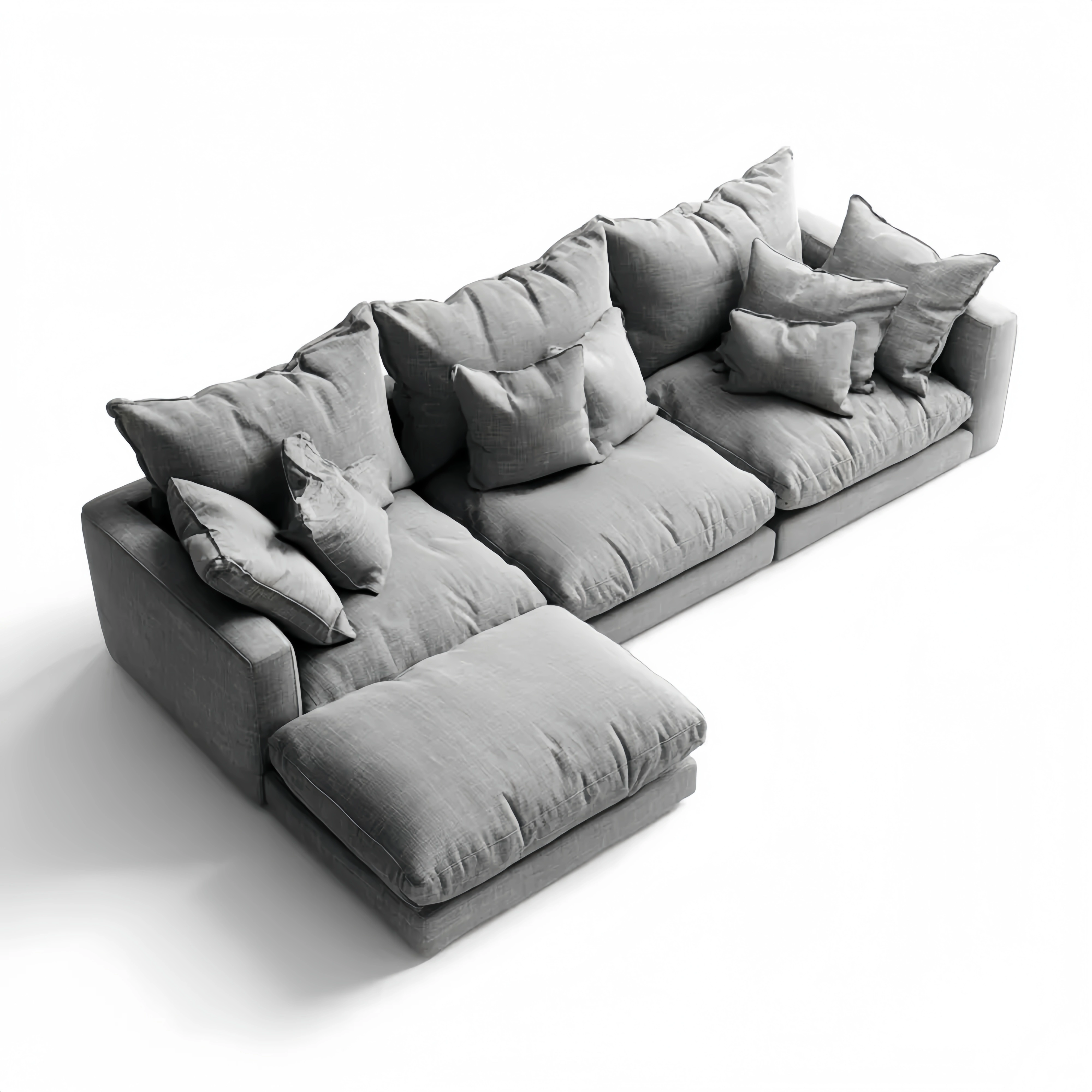Ecksofa Stoffpolsterung 300x200x90 cm – Grau – Modernes Design