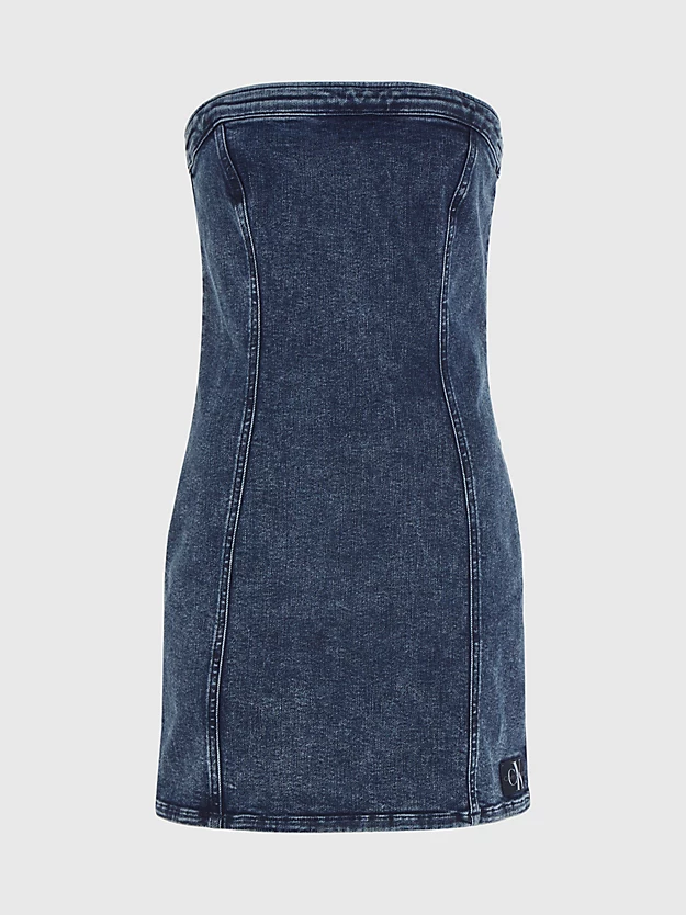 Minivestido jeans sem alças