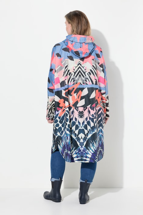 Funktions-Regencape, Unisex, Print, Kapuze