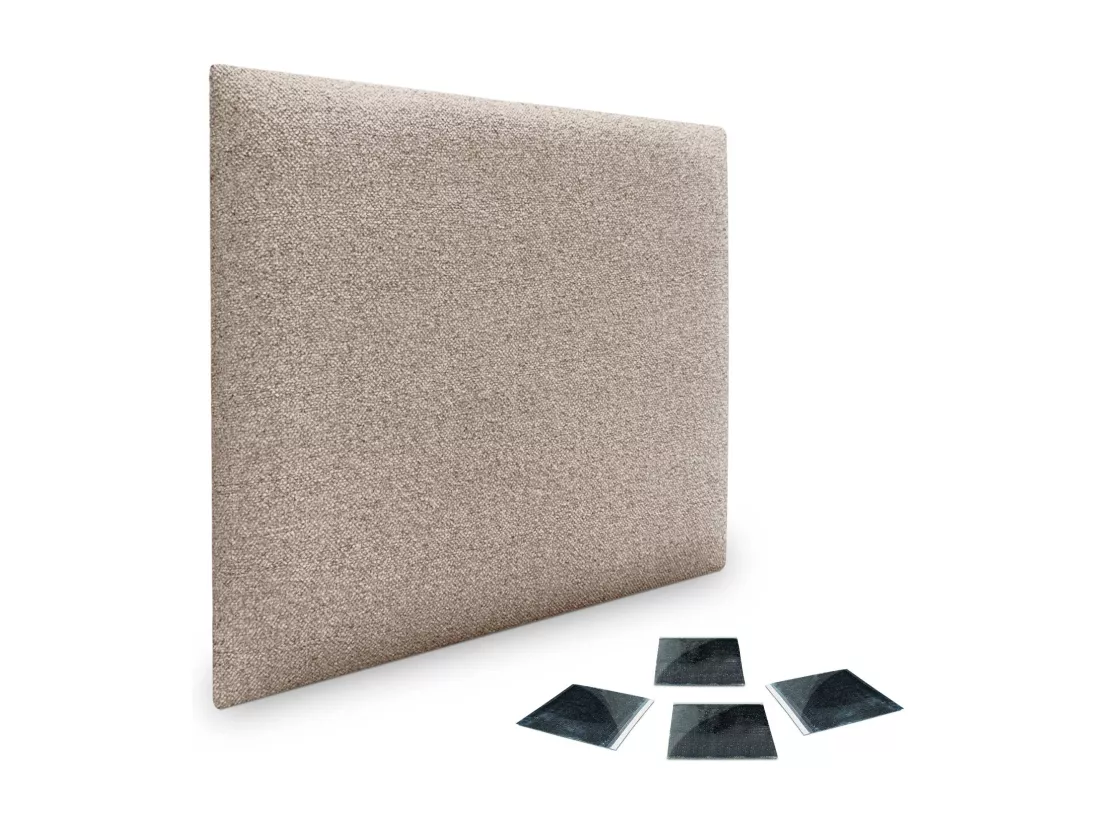 DHOME Lot de 1 Panneaux muraux en tissu auto-adhésifs Panneaux muraux absorbants acoustiques Protection contre les chocs (Sable, 50x50cm, x1)