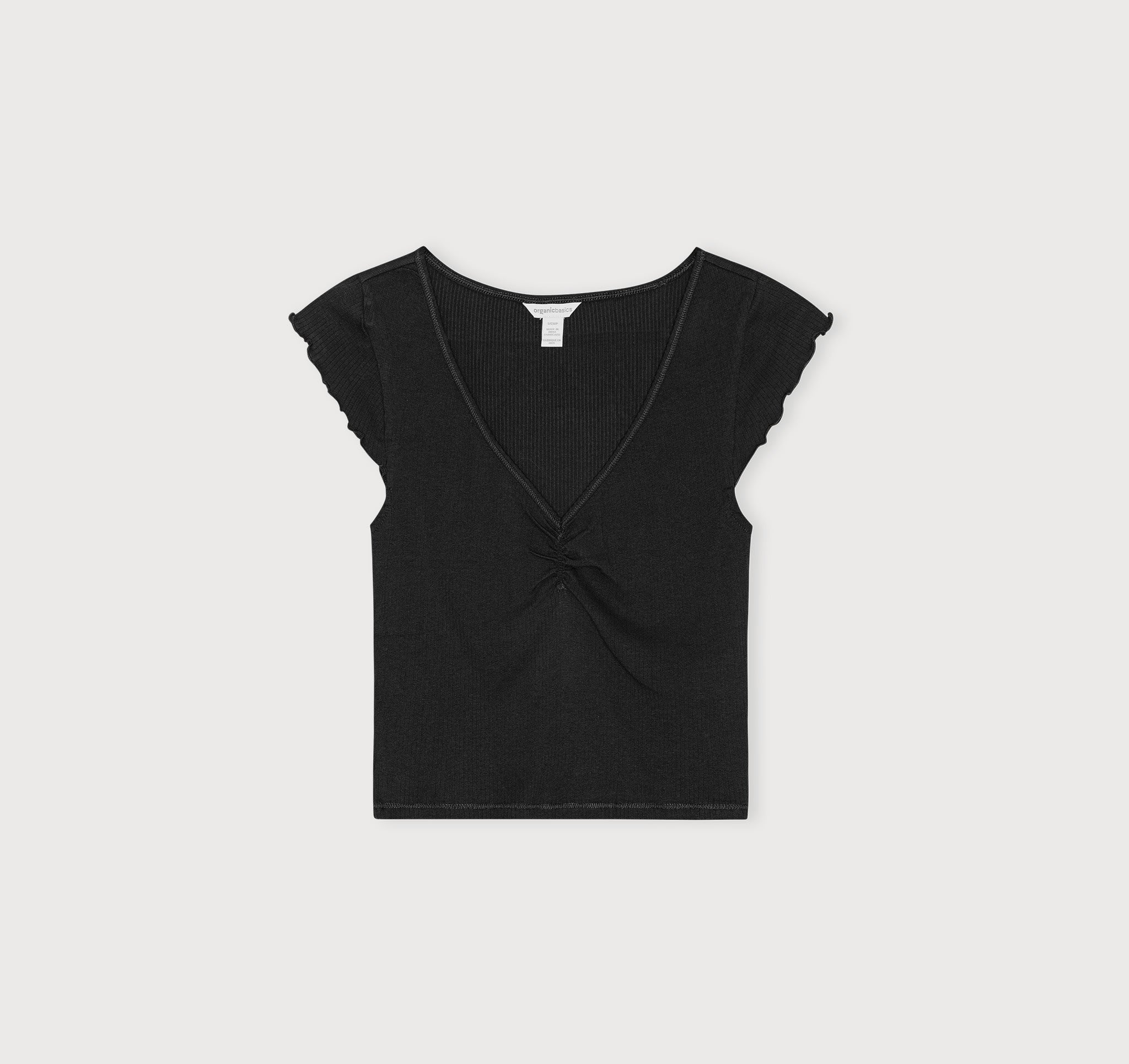 ORGANIC COTTON<br>Core Bold Rib Ruched Tee