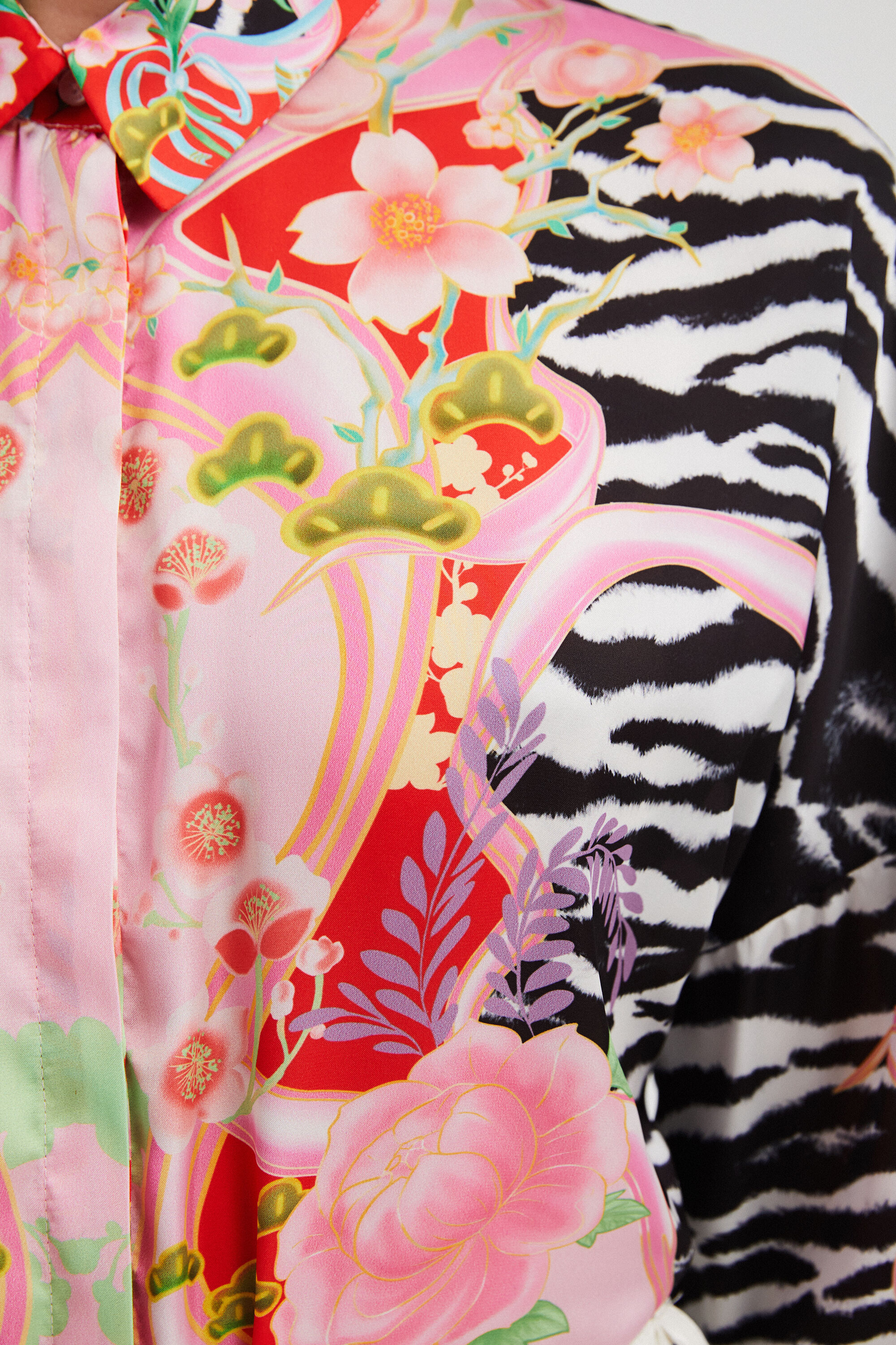 Chemise zèbre et fleurs