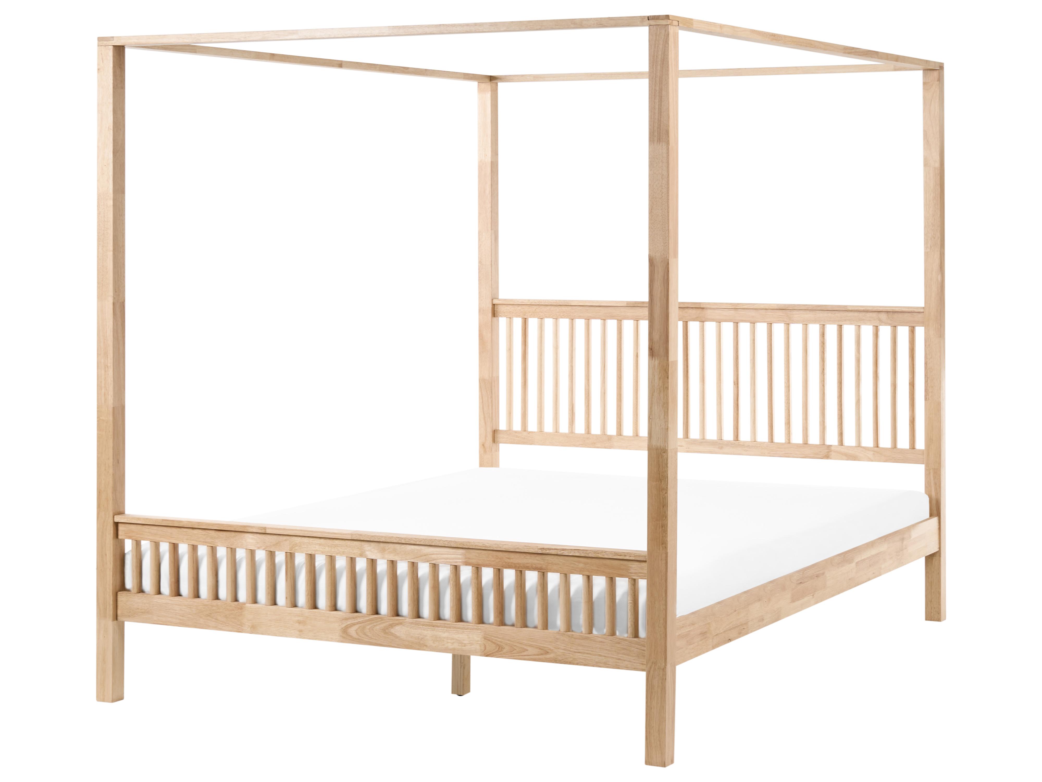 Hemelbed Hout HARFLEUR 180 x 200 cm Lichtbruin