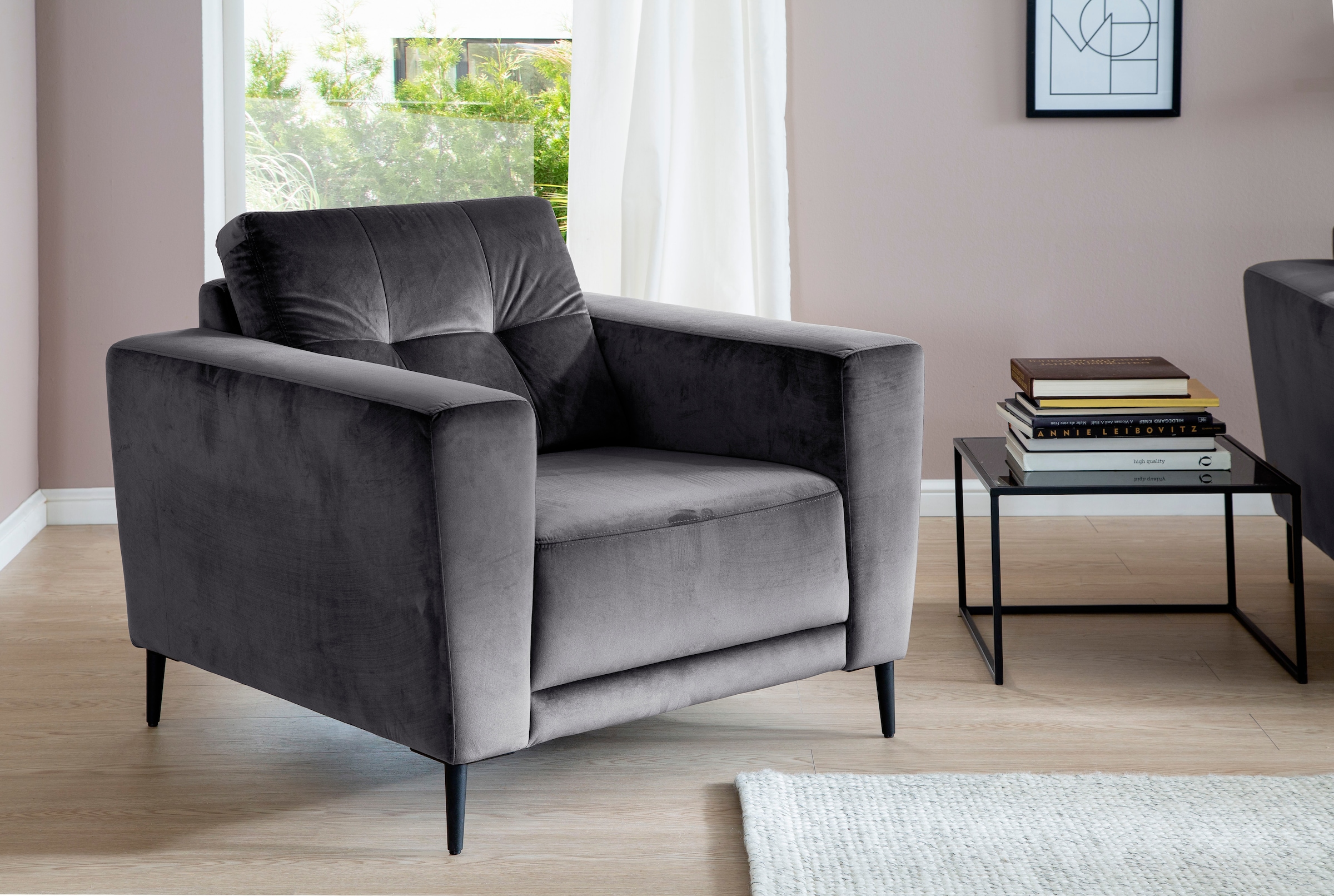 Trends by HG Sessel »Barcelona« mit Metallfuss, frei im Raum stellbar