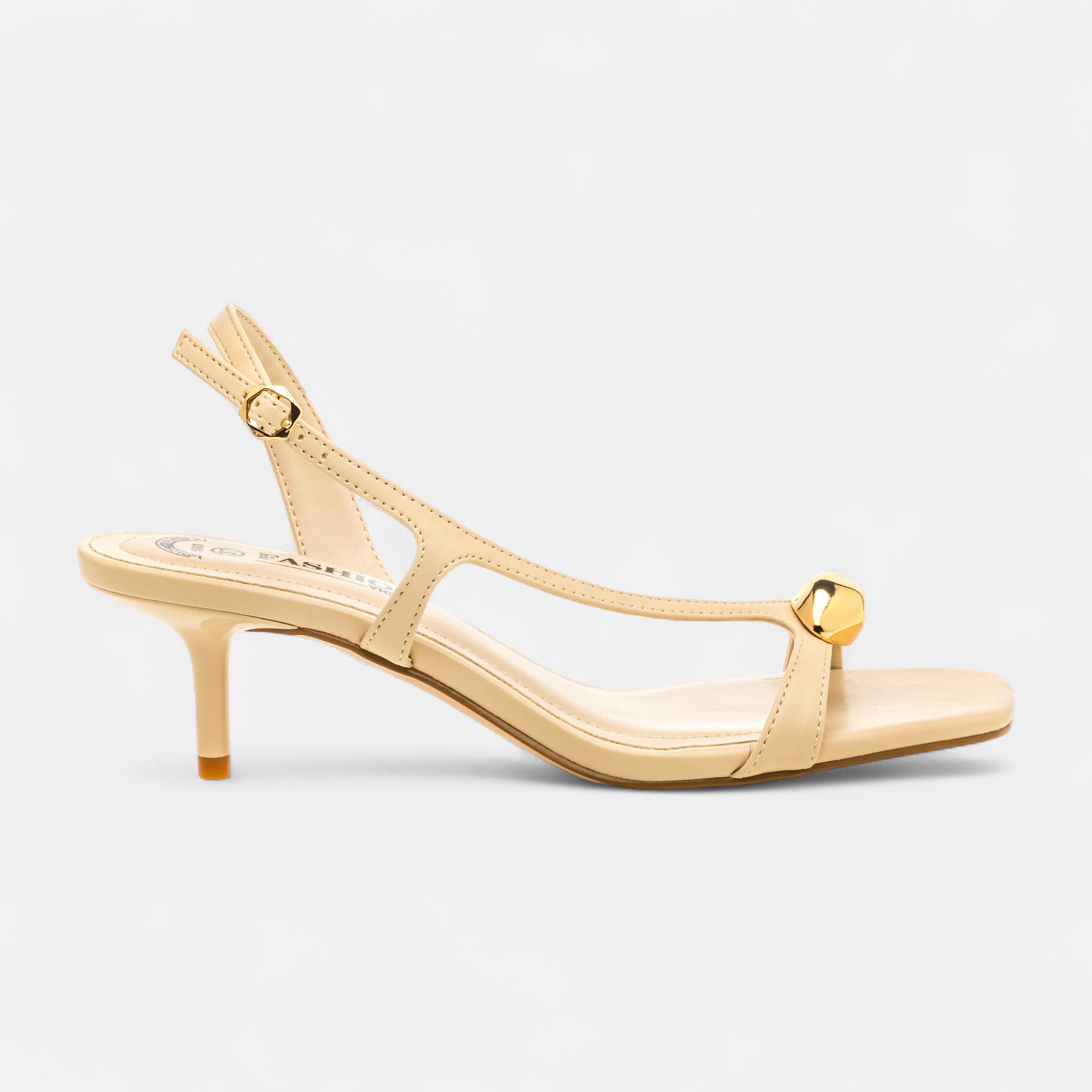 Nu-pieds à talon Femme beige