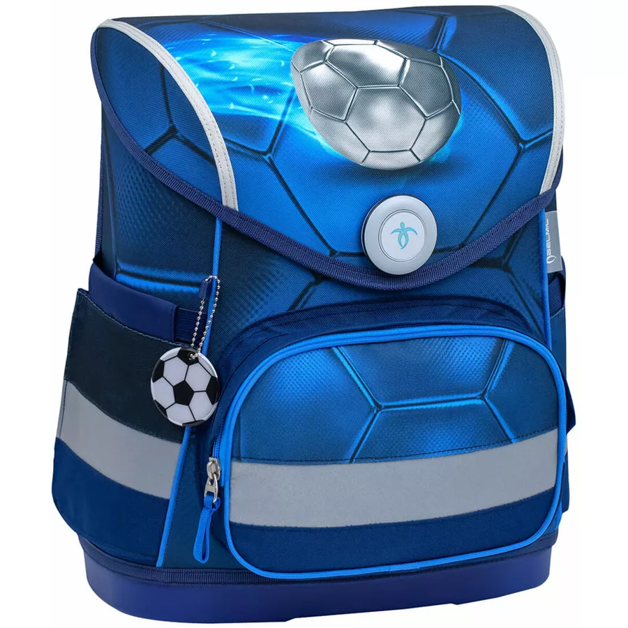 Belmil Schulranzen Compact Schulranzen Set 4-teilig mit Brustgurt Football 4