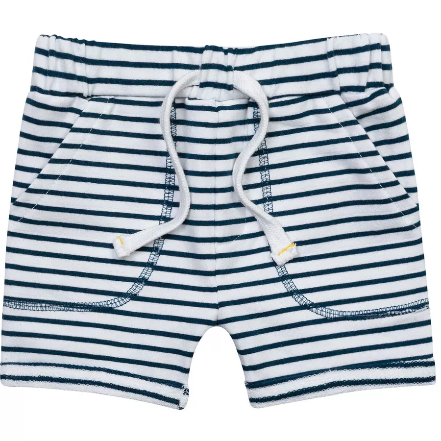 MINOTI Shorts und T-Shirt im Set DunkelblauWeiß