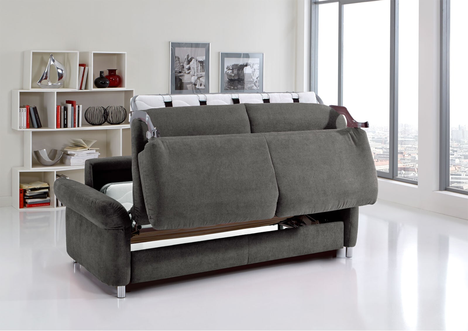 Schlafsofa Easy Sleep Grau 142-202x90x102 cm