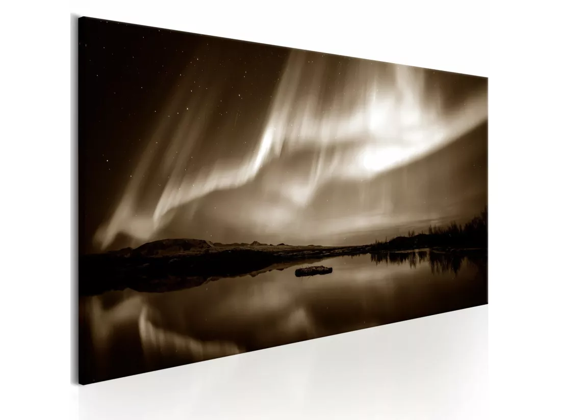 Tableau lac en sépia - 135 x 45 cm