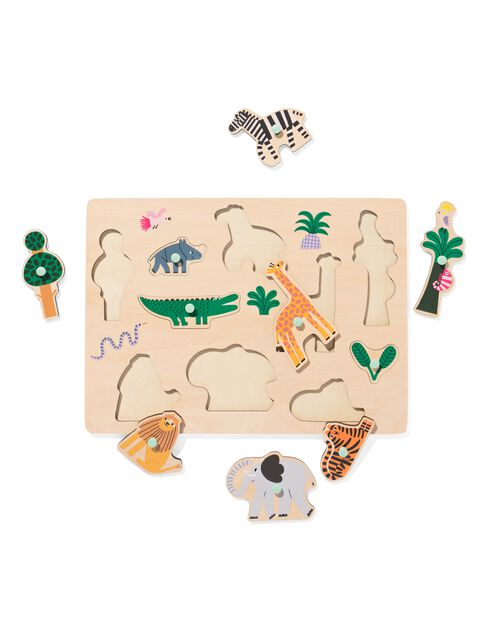 puzzle à encastrement en bois safari