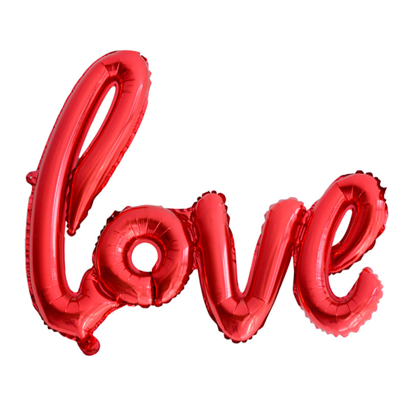 (26-tlg. Set) Party Love Ballons Valentinstag Deko inkl. Latex- und Folien Luftballons / Rosenblätter - Rot