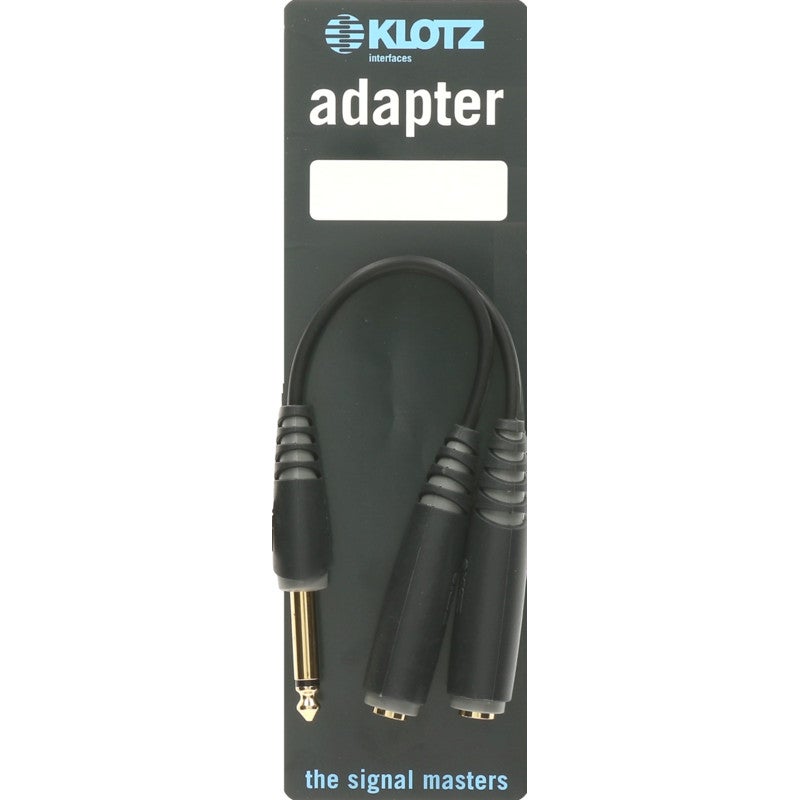 Klotz AYU-2 Y adapter TS 6.35mm mono - 2x TS 6.35mm mono 0.2m
