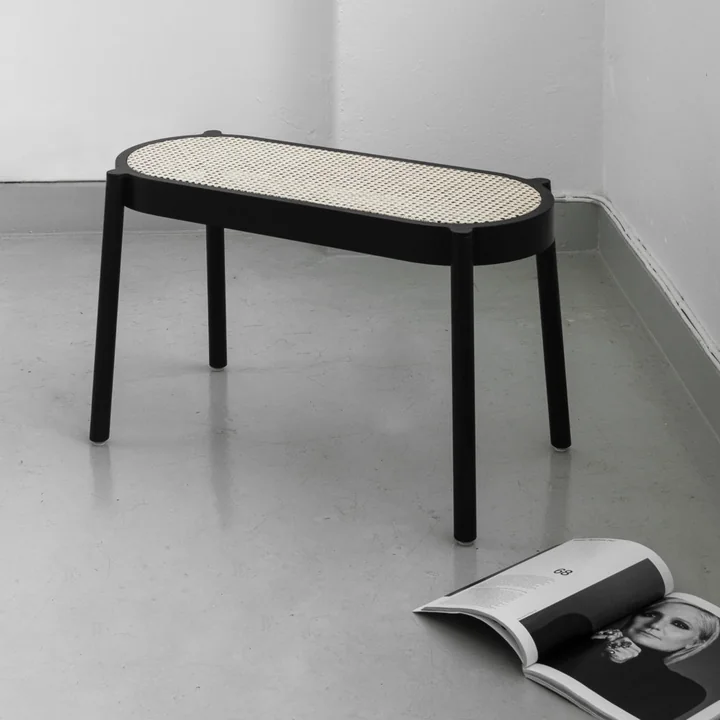 Northern - Pal Bank 80 cm, Rohrgeflecht / Eiche geräuchert