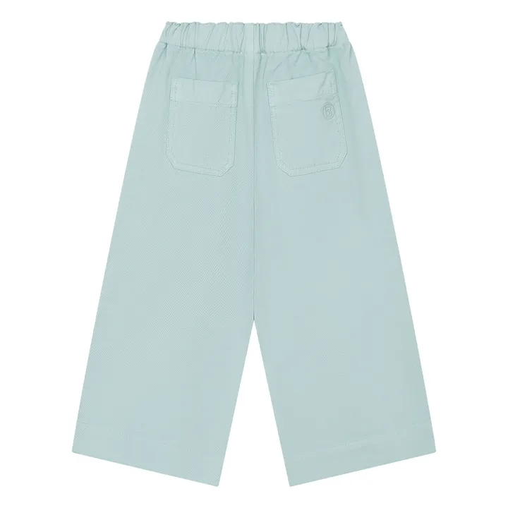 SMALLABLE BASICS Pantalon Droit Fille Elastiqué à la Taille en Denim | Vert Menthe