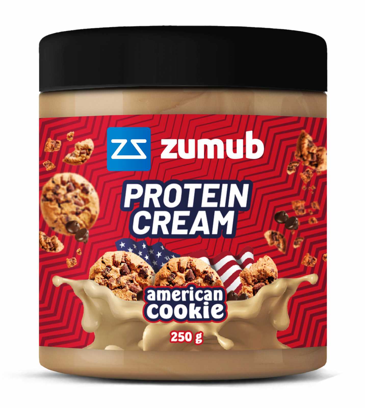 Creme proteico Zumub sabor biscoito americano, 250 gramas