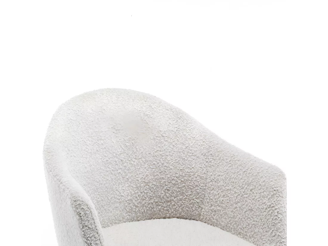 Kooij - Chaise de bureau en tissu bouclette et métal - Écru